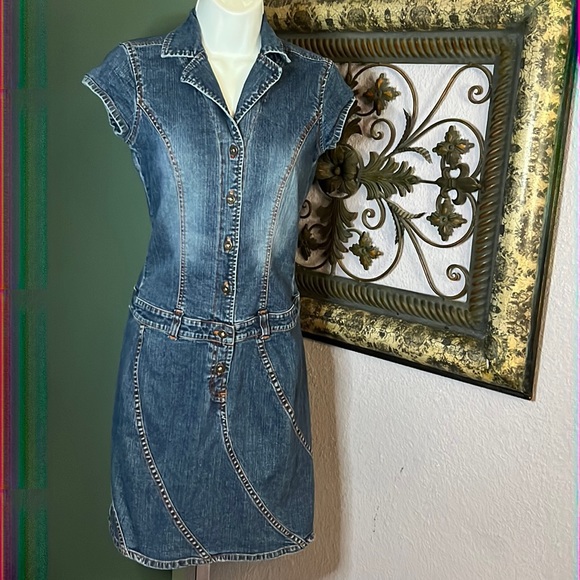 Tommy Hilfiger Dresses & Skirts - Coolest Tommy Hilfiger Blue Washed Denim fitted Mini Dress Sz S/P